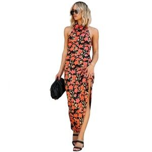 Vici Floral Halter Midi Dress